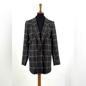 Trouvé Grey Charcoal Double Grid Blazer Size M